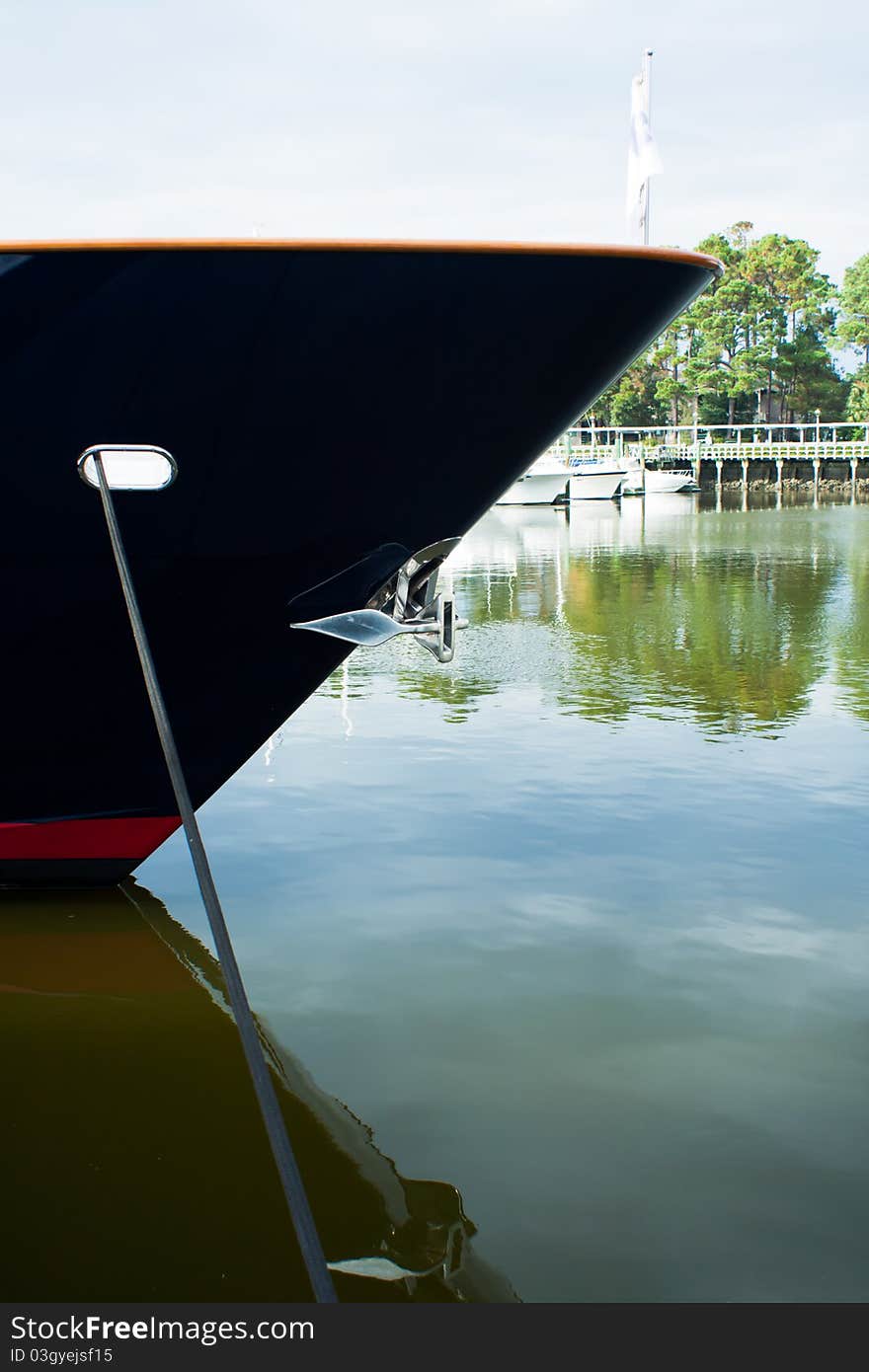 Detail of a large yacht. Detail of a large yacht