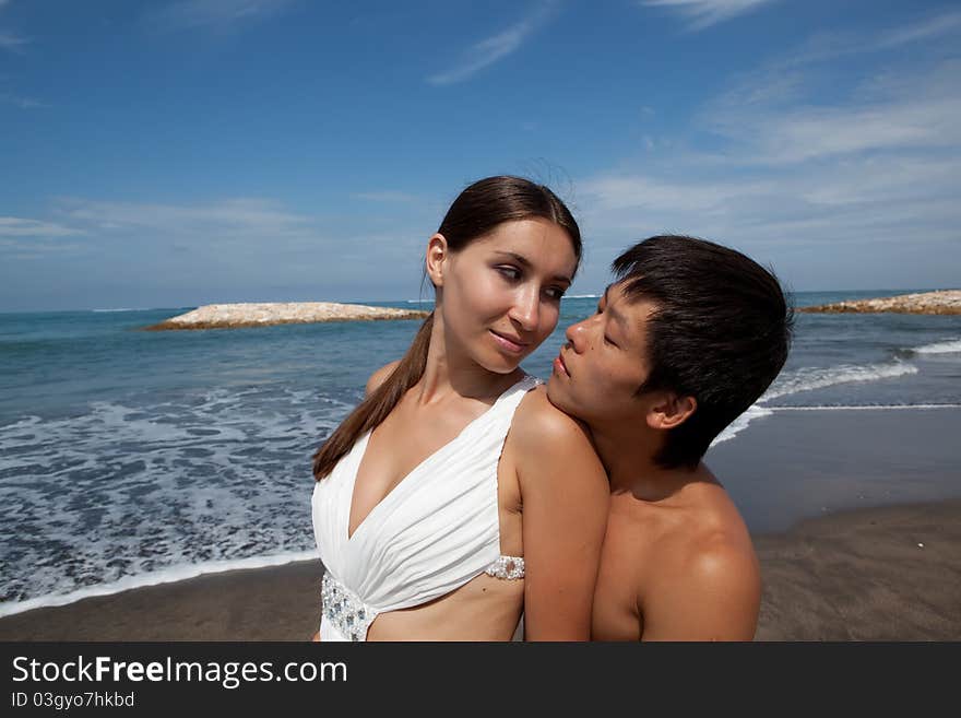 Romantic couple at the beach