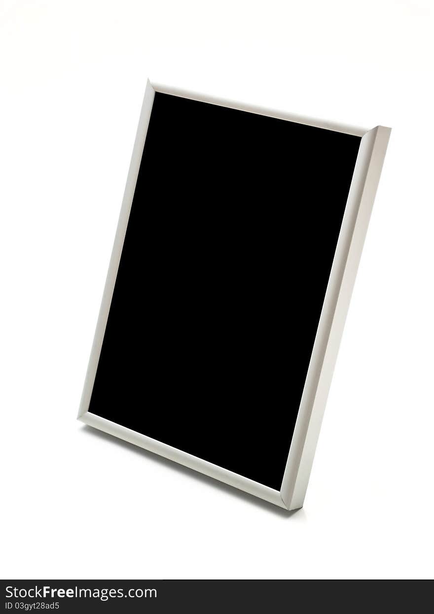 Silver picture frame filled with black