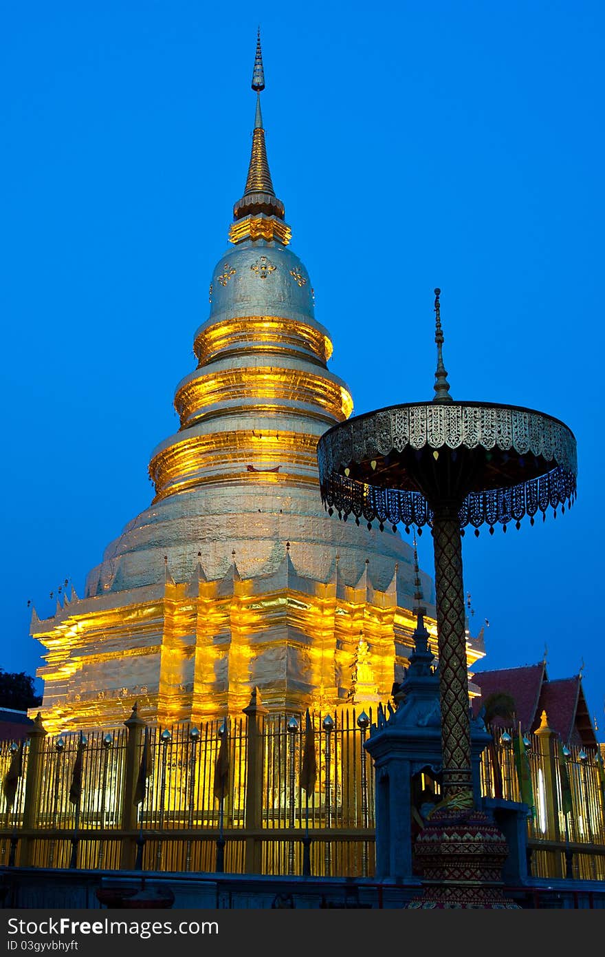 Pagoda in Thailand, Lumpoon in the morning