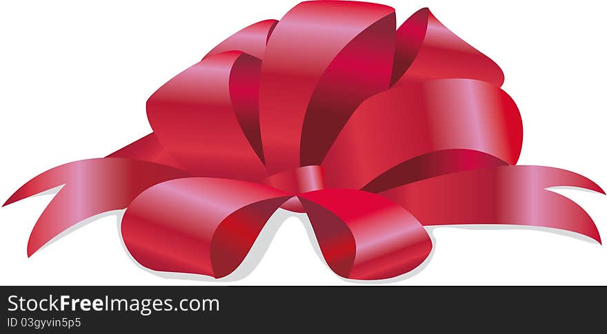 Red bow for gift boxes, cards or decorations