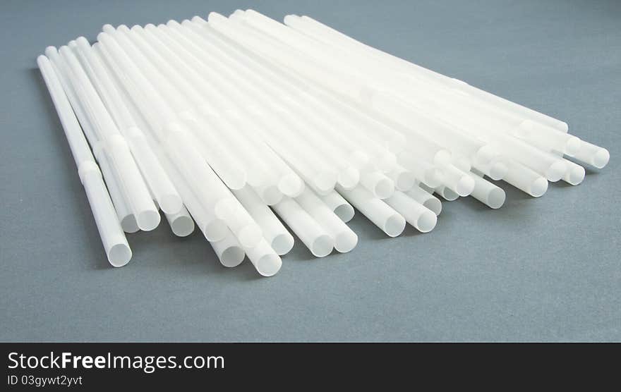 White straw on gray background