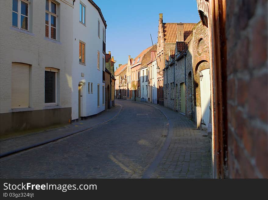 Cityscape of Bruges streets Belgium. Horizontal composition. Cityscape of Bruges streets Belgium. Horizontal composition