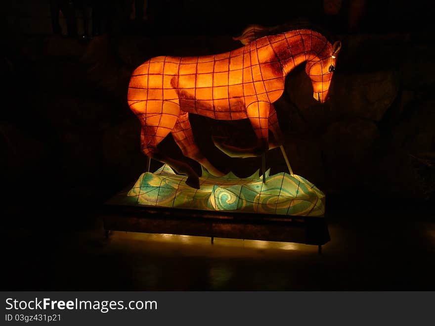 Illuminated horse at the Seoul lantern festival. Illuminated horse at the Seoul lantern festival