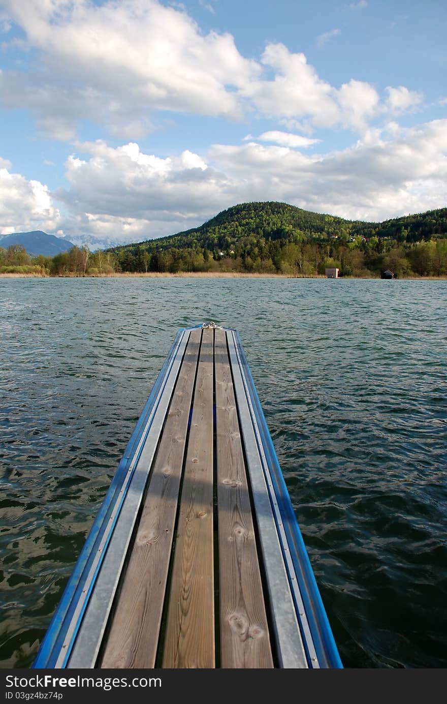 The lake seen on the picture is the Woerthersee in Carinthia, Austria. The lake seen on the picture is the Woerthersee in Carinthia, Austria