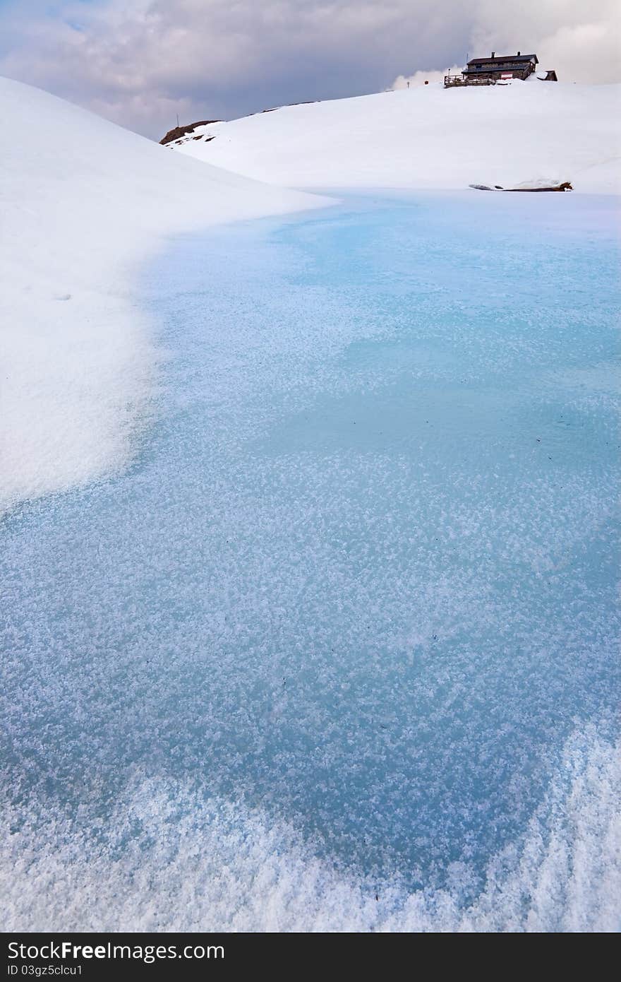 Frozen lake