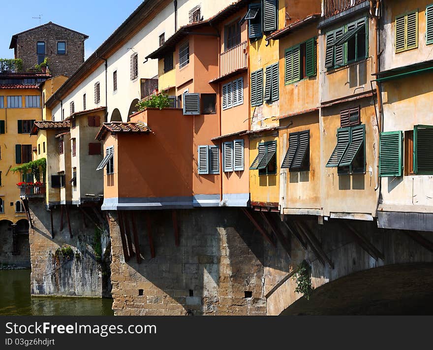 The most famoust bridge in Florence. The most famoust bridge in Florence