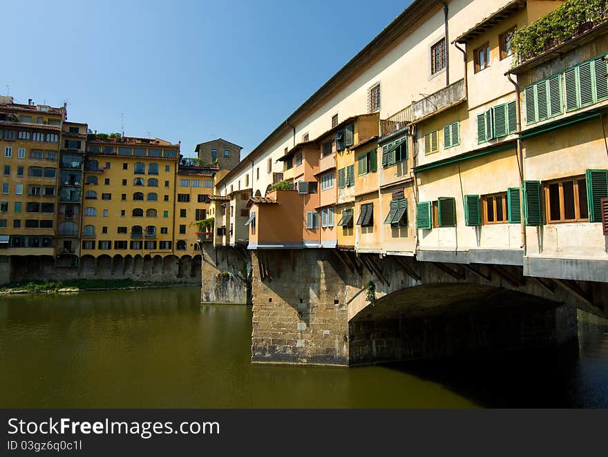 The most famoust bridge in Florence. The most famoust bridge in Florence