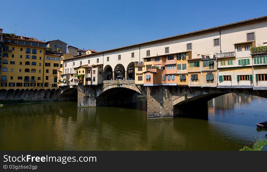 The most famoust bridge in Florence. The most famoust bridge in Florence