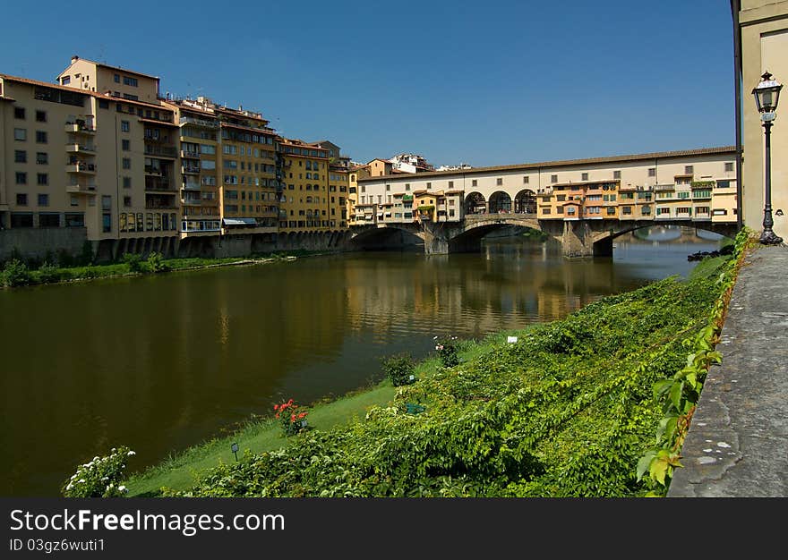 The most famoust bridge in Florence. The most famoust bridge in Florence