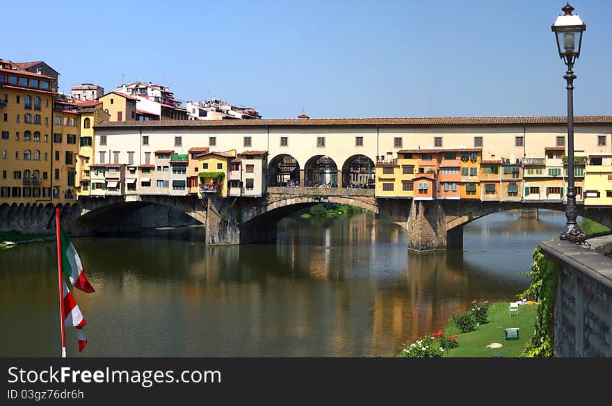 The most famoust bridge in Florence. The most famoust bridge in Florence