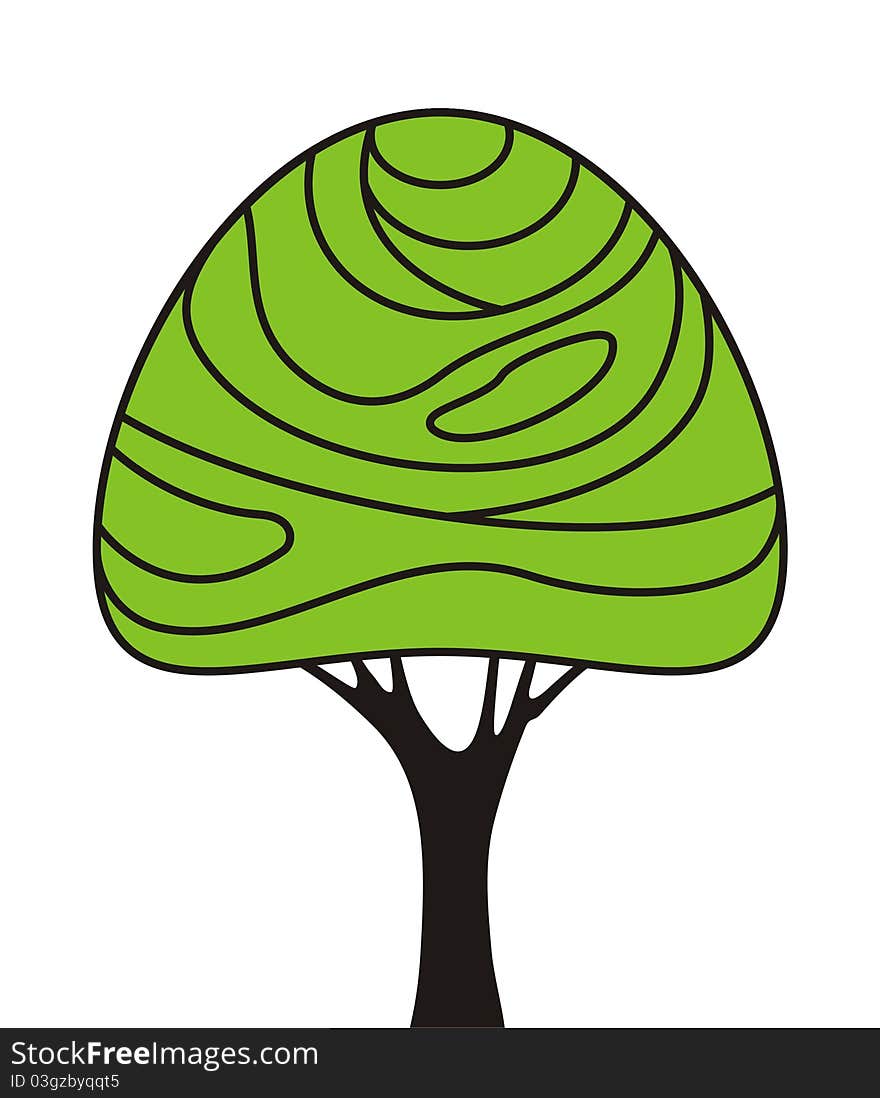 Simple stylized tree as a sign. Simple stylized tree as a sign