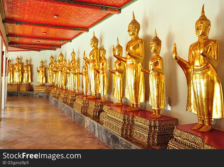 Golden Buddha image in wat pho. Golden Buddha image in wat pho