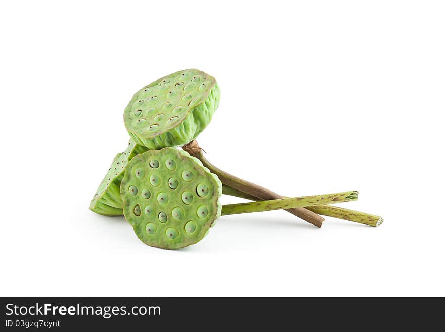 Isolated bunch of lotus seeds