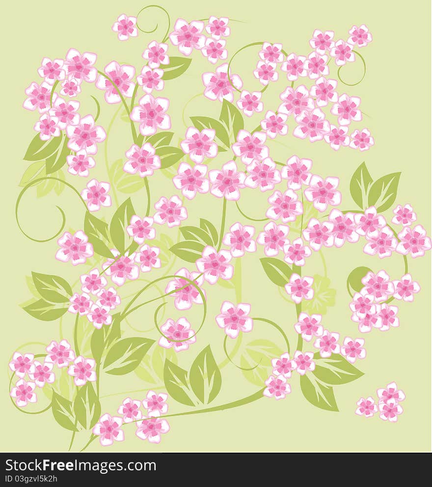 Spring floral background in vector