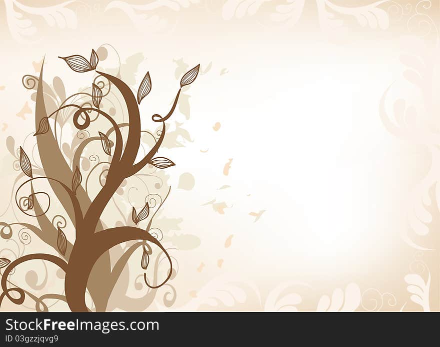 Autumn leaves abstract brown background