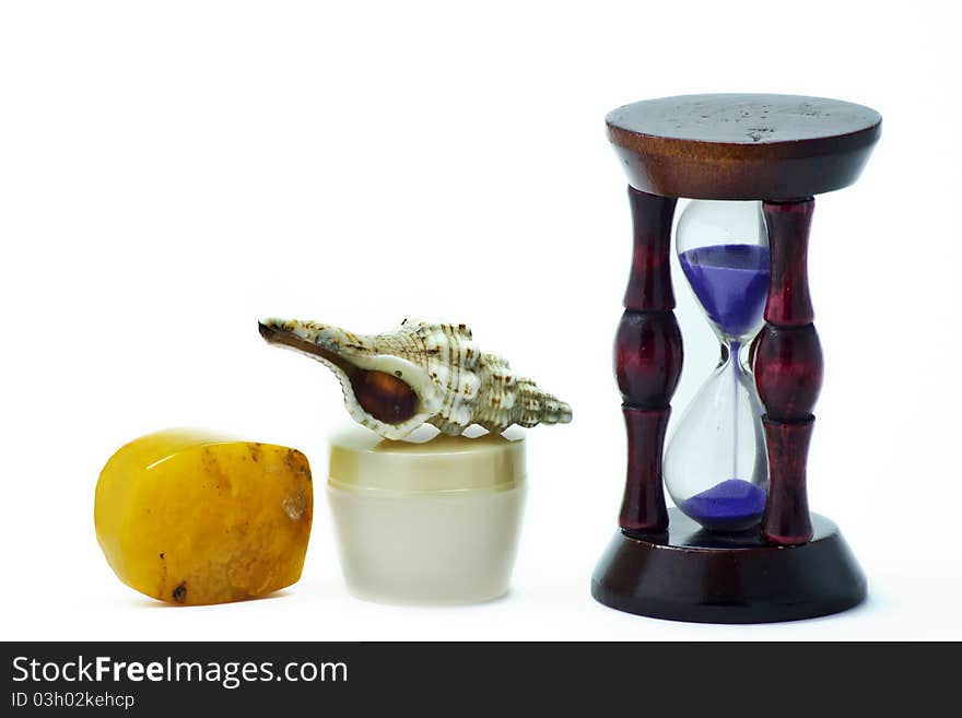 This shot of decorative knick-knacks was taken using white background. This shot of decorative knick-knacks was taken using white background