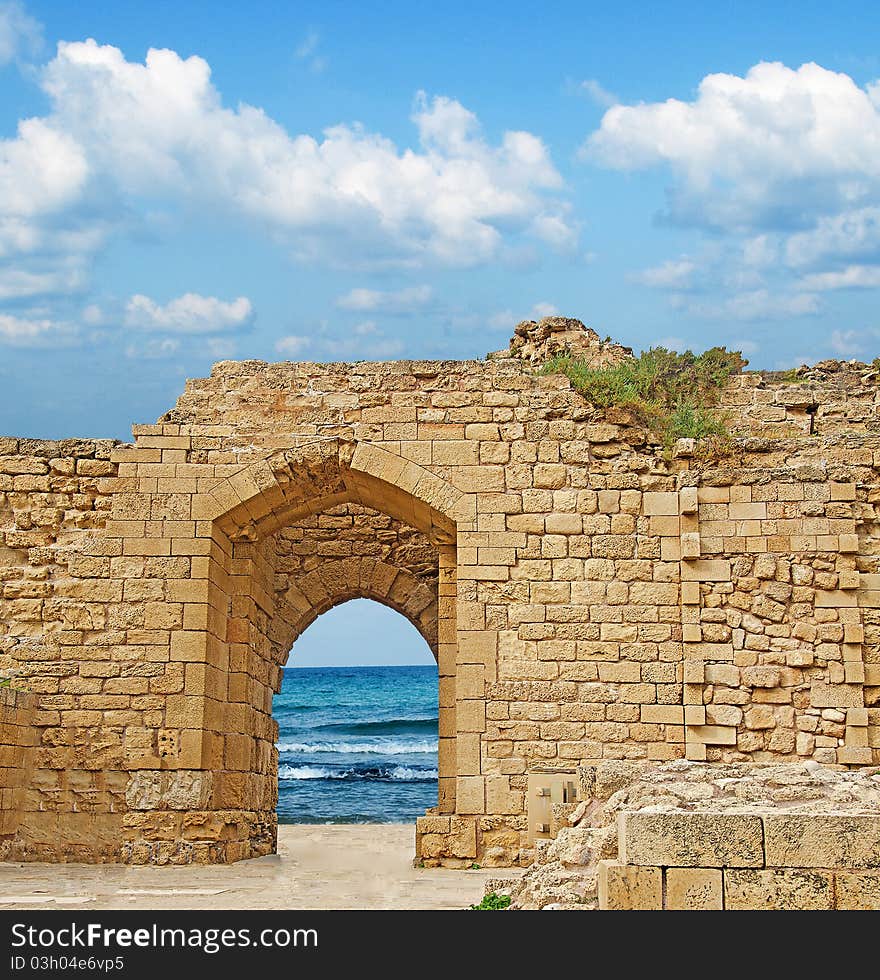 Close up of ruins at Israel