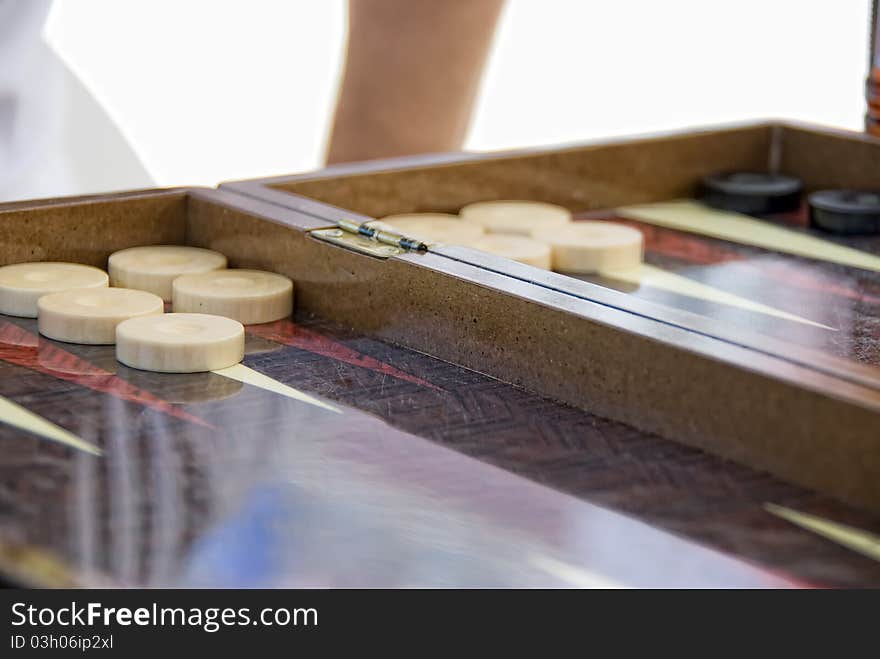 Mind game backgammon on the table