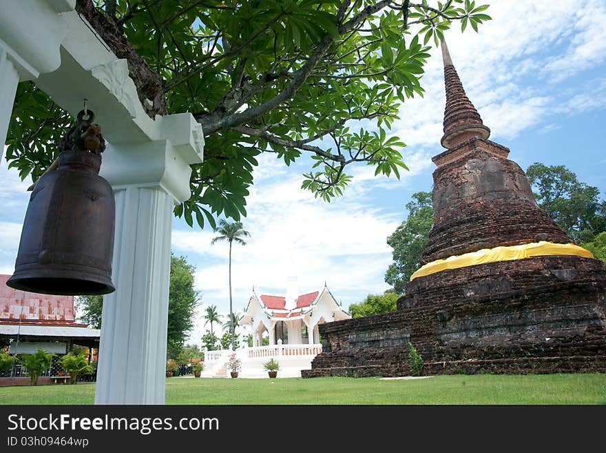 Ancient temple and pagoda Sukhothai of Thailand