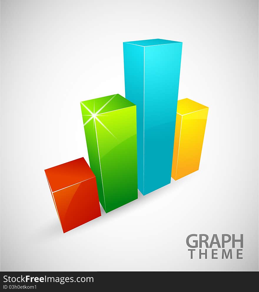 3D vector colorful graph theme