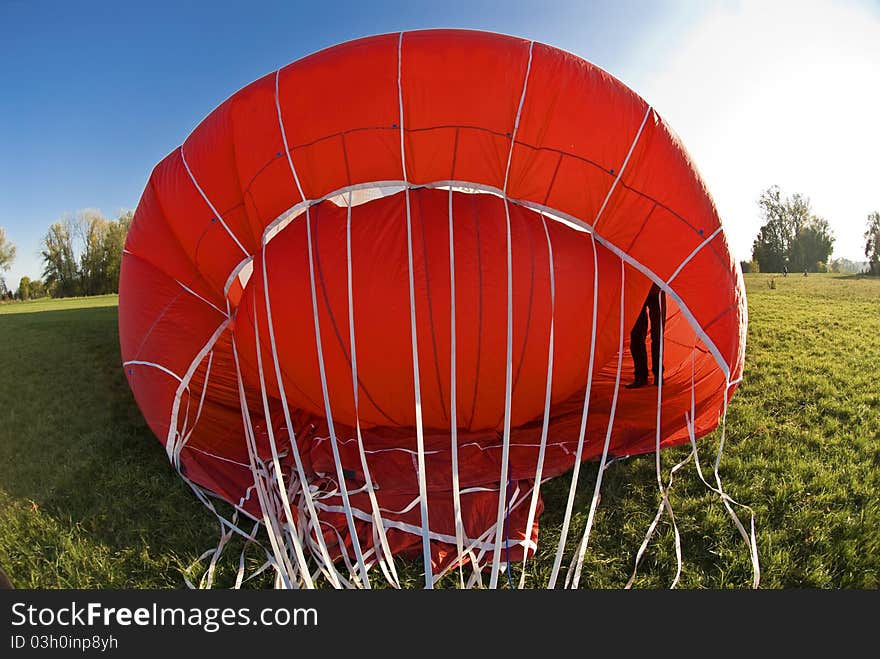 A Hot Air Balloon burners in operation