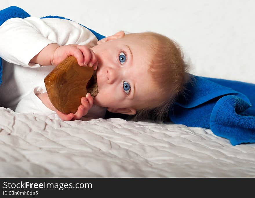 Closeup portrait of cute baby girl