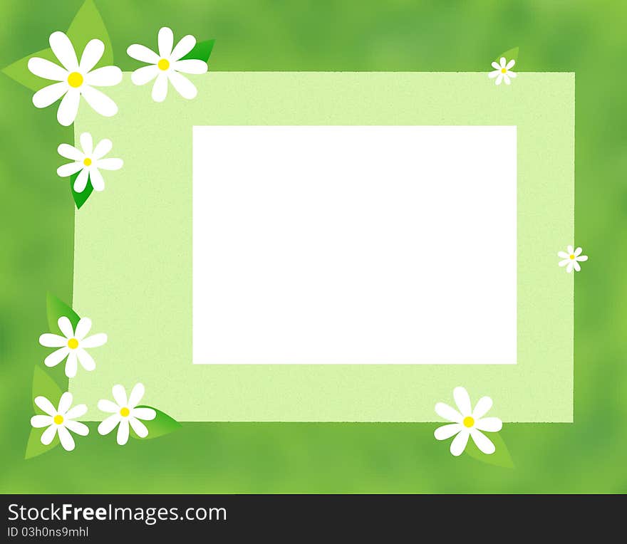 Flowers on a green background. Flowers on a green background