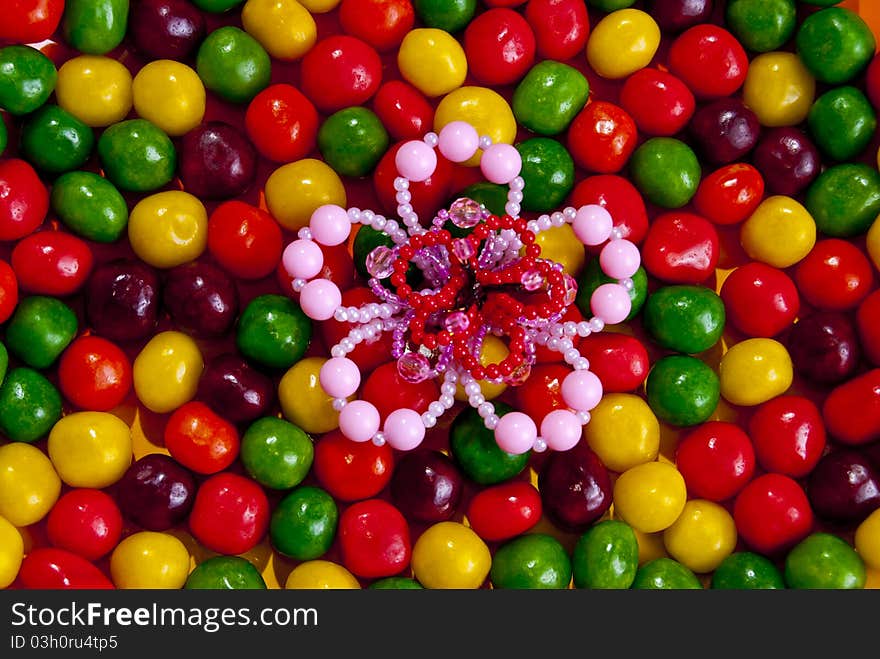 Multi-colored pills with a decorative bead flower handmade. Multi-colored pills with a decorative bead flower handmade.