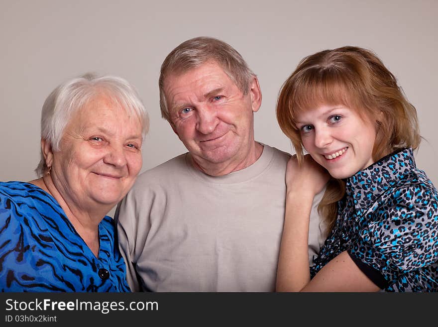 Portrait senior couple, beautiful blonde woman. Happy and smiling. Portrait senior couple, beautiful blonde woman. Happy and smiling