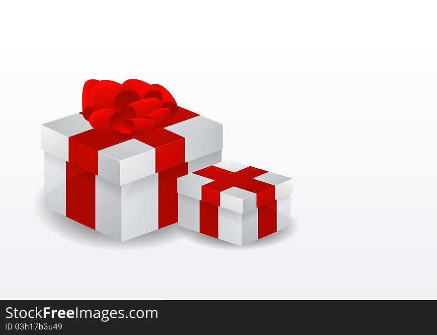 Gift box with red ribbon. Vector background. Gift box with red ribbon. Vector background