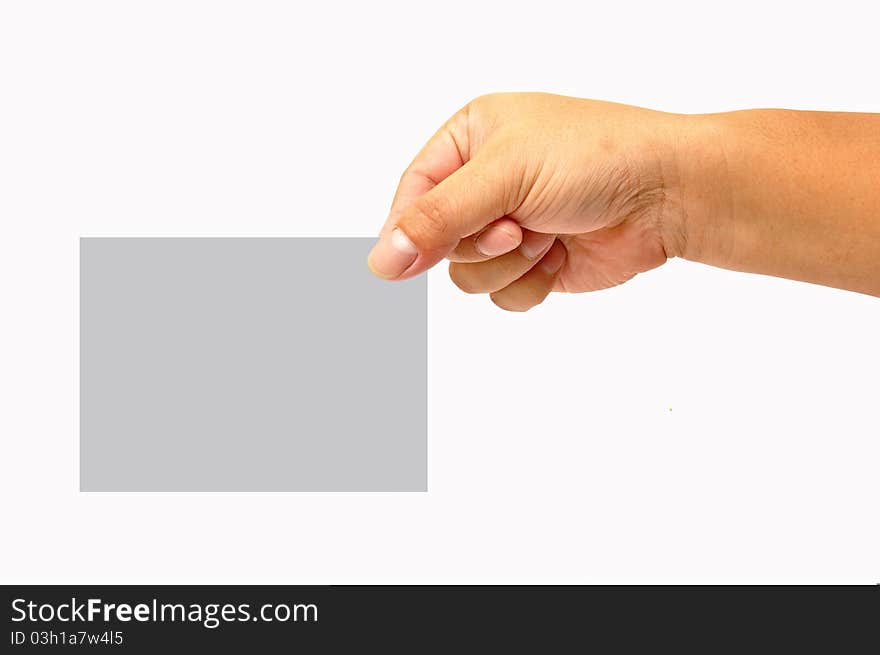 Paper card in hand for background