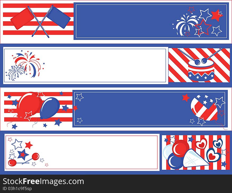 Independence day ,set of the  banners. Independence day ,set of the  banners