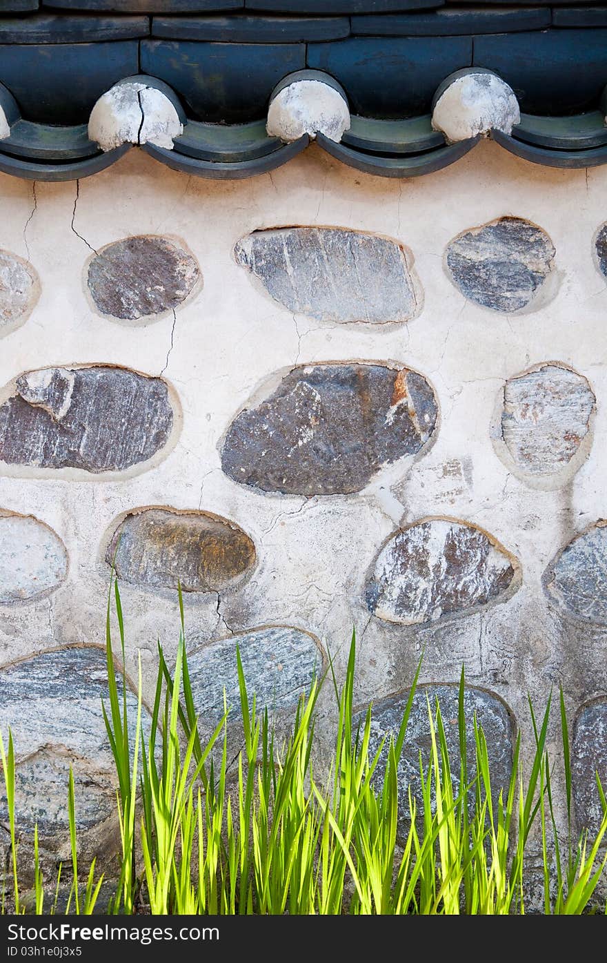 Grass And Old Wall