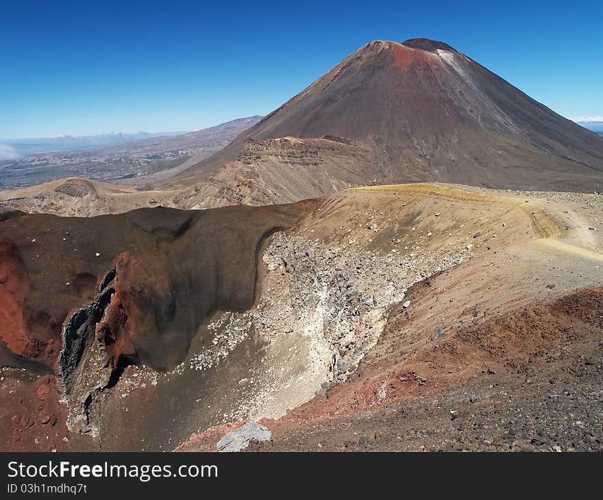 Mount Ngauruhoe and Red crater, Tongariro national park, New Zealand