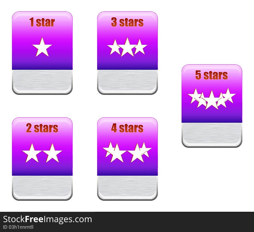 Five stars ratings Collection background. Five stars ratings Collection background