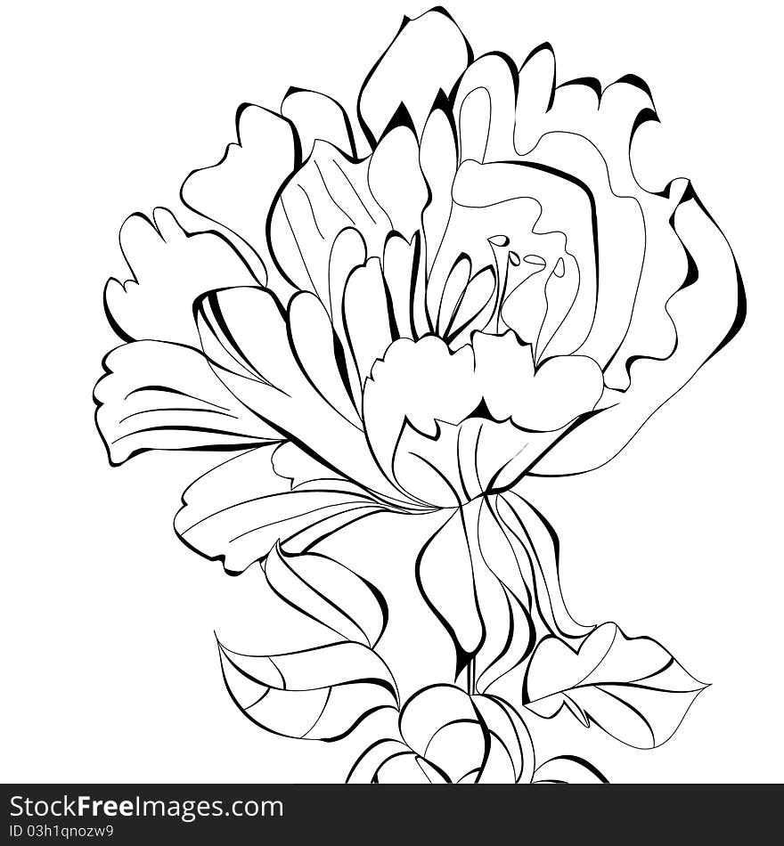 Beautiful flower, Universal template for valentine's card and other design