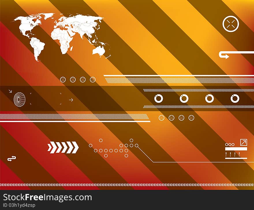 Vector Illustration And Map Of The World