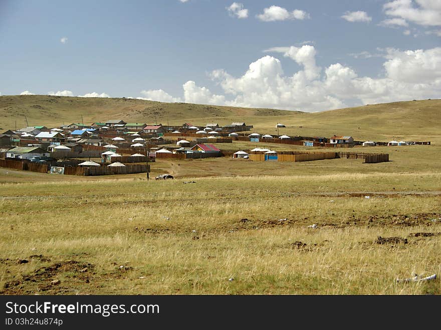 A small village in Mongolia, in Asia