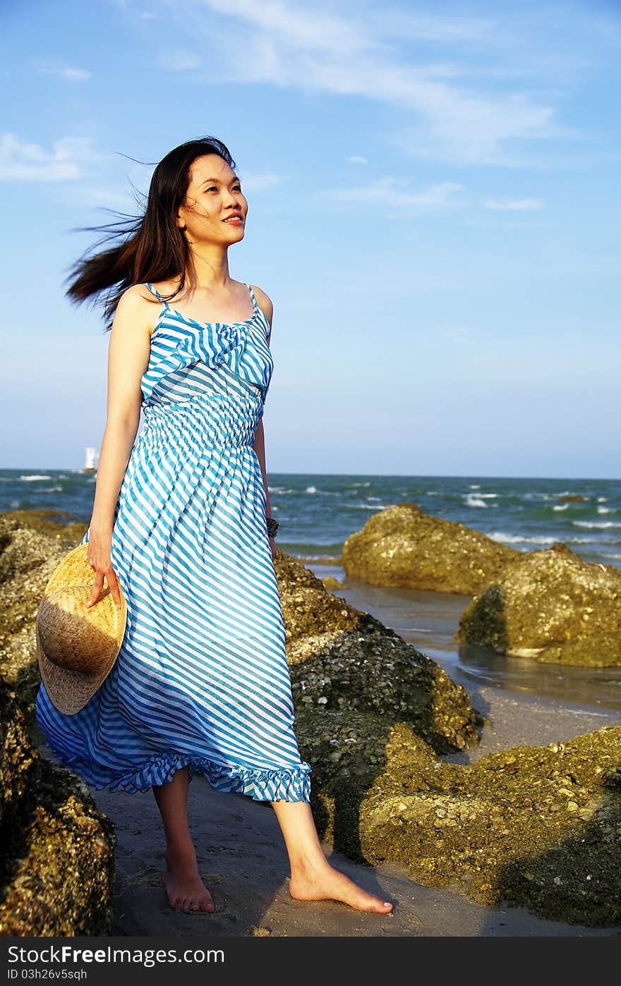 Young woman on the beach