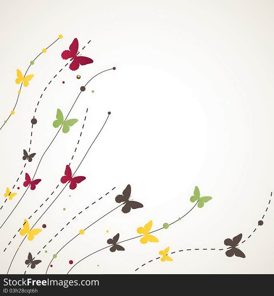 Background with Butterfly. Vector illustration