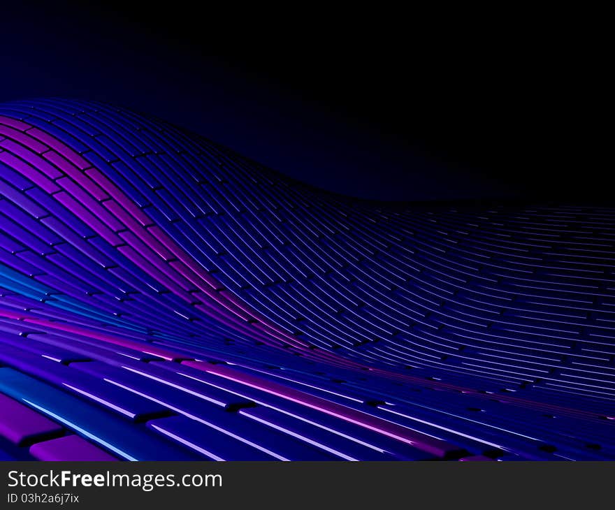 3d abstract futuristic lavander field. 3d abstract futuristic lavander field