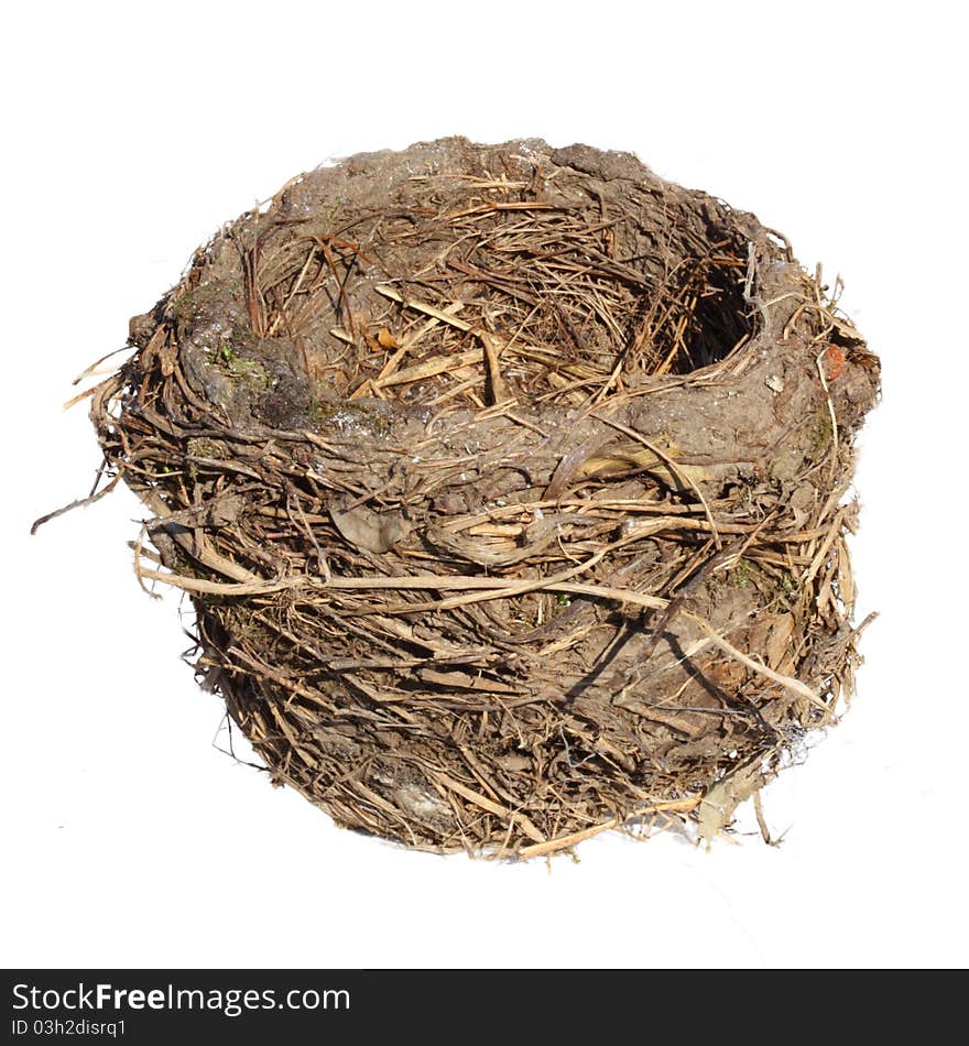 Bird nest, isolated on white