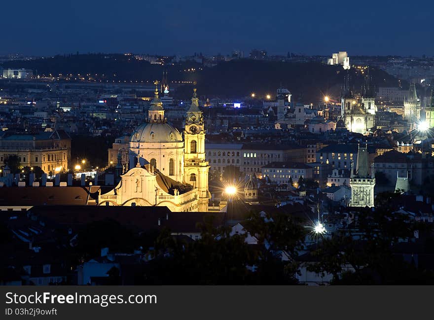 Prague at night