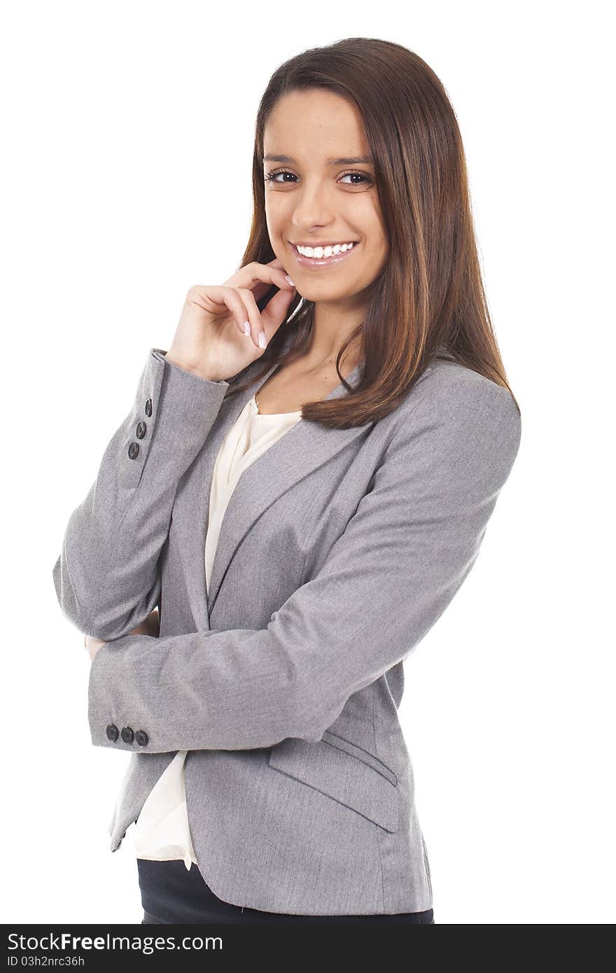 Young and beautiful woman standing and smiling