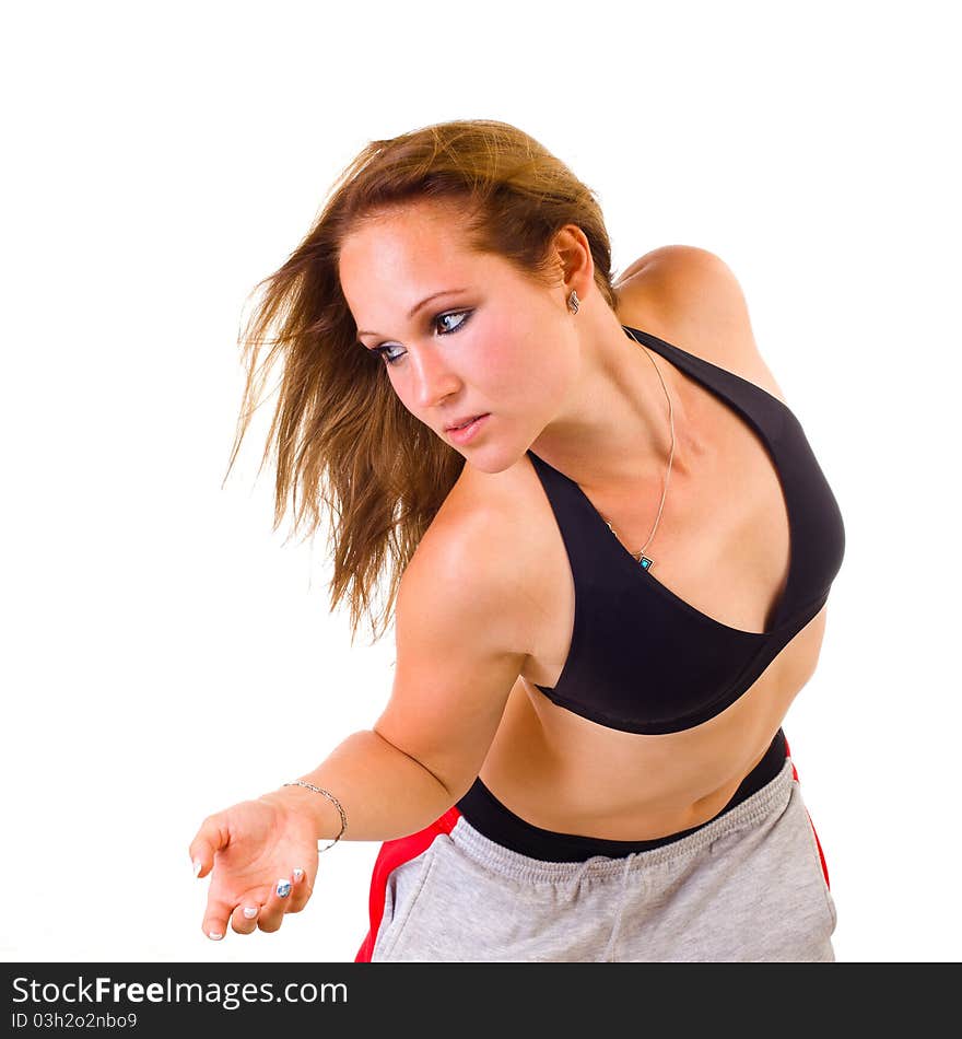 Young attractive Caucasian fitness woman