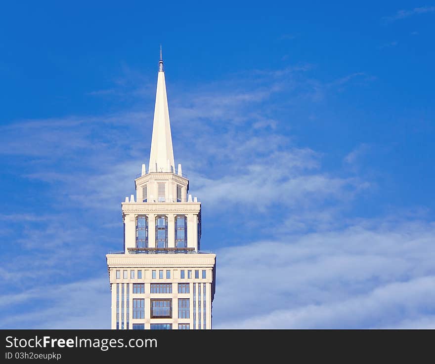 Tower against cloud