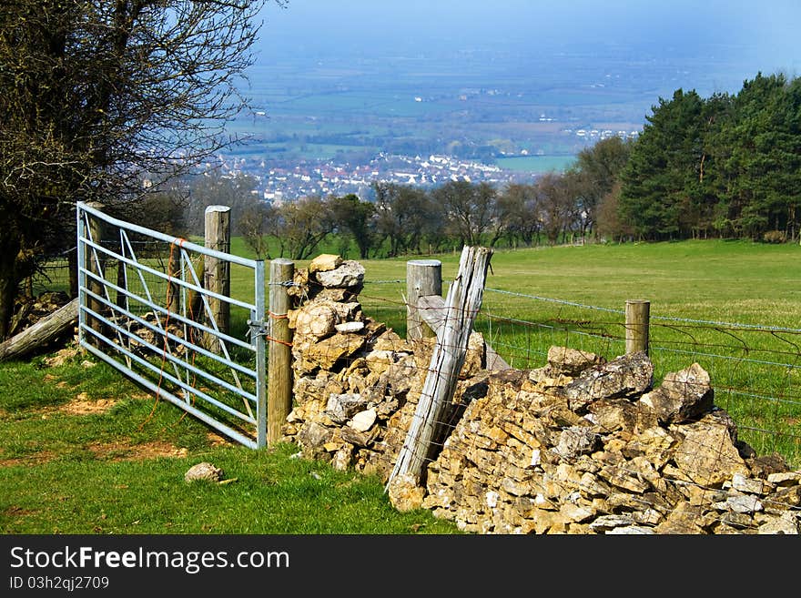 Close up of a stone wall in the Cotswolds