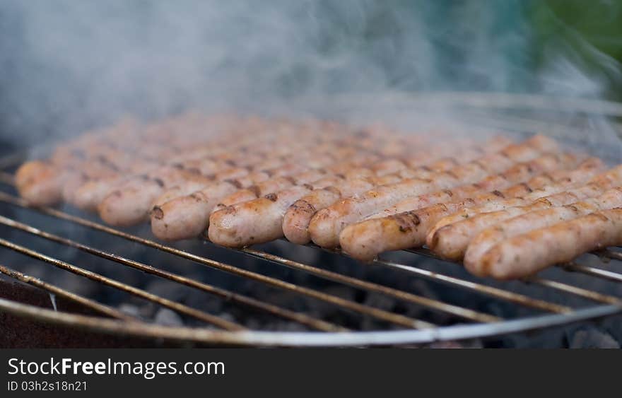 Barbecue - Munich sausages on the chargrill