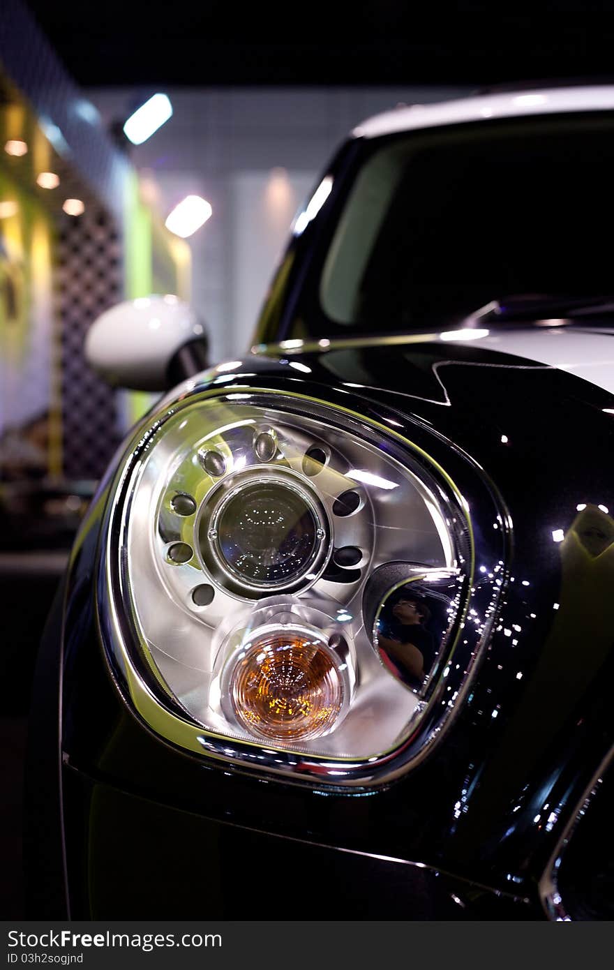 Head lights of a car